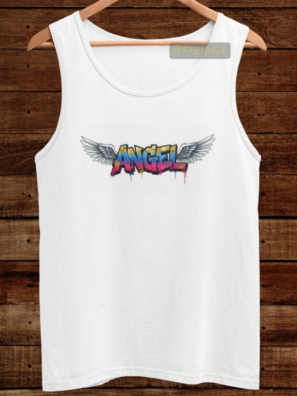 🆕Angel Graffiti White Tank Top